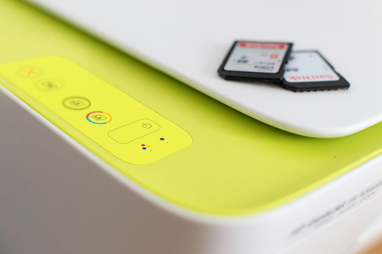 Detailed shot of a printer